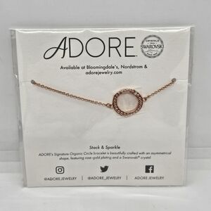 NWT Adore by Swarovski Organic Circle Bracelet in Rose Gold